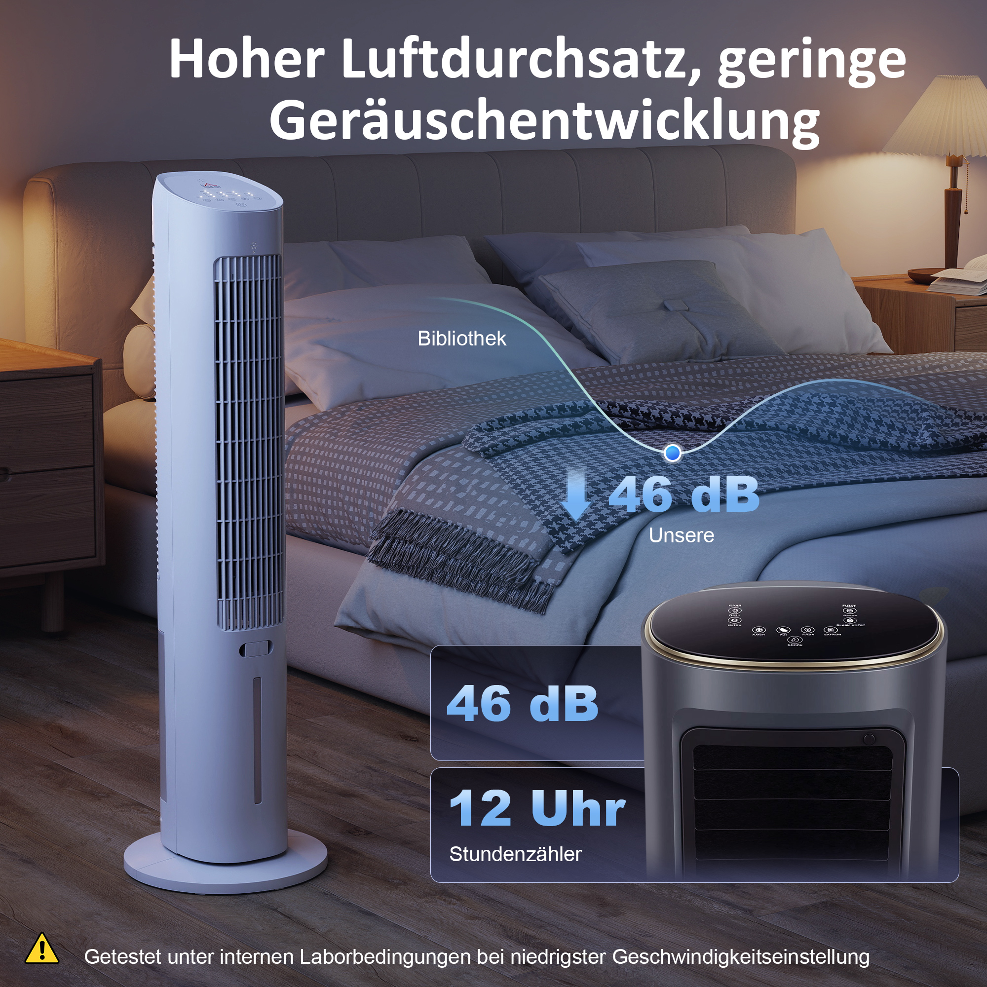 3-in-1 Turm-Luftkühler mit 3-Liter-Wassertank, 3 Geschwindigkeiten und 3 Modi, Weiß