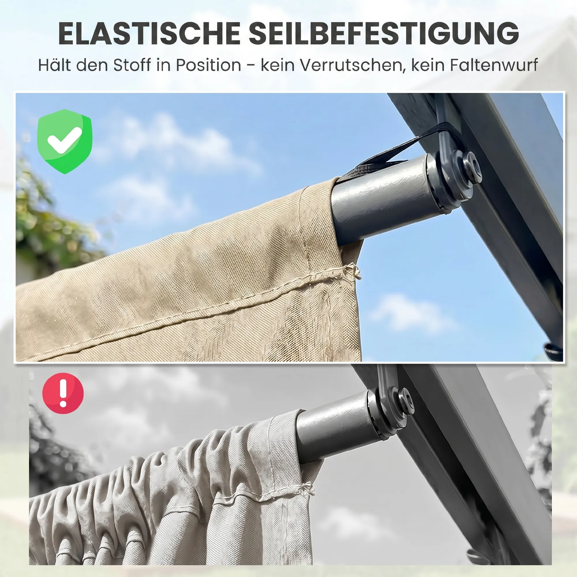 Ersatzdach 3 x 3 m Beige für Pavillons