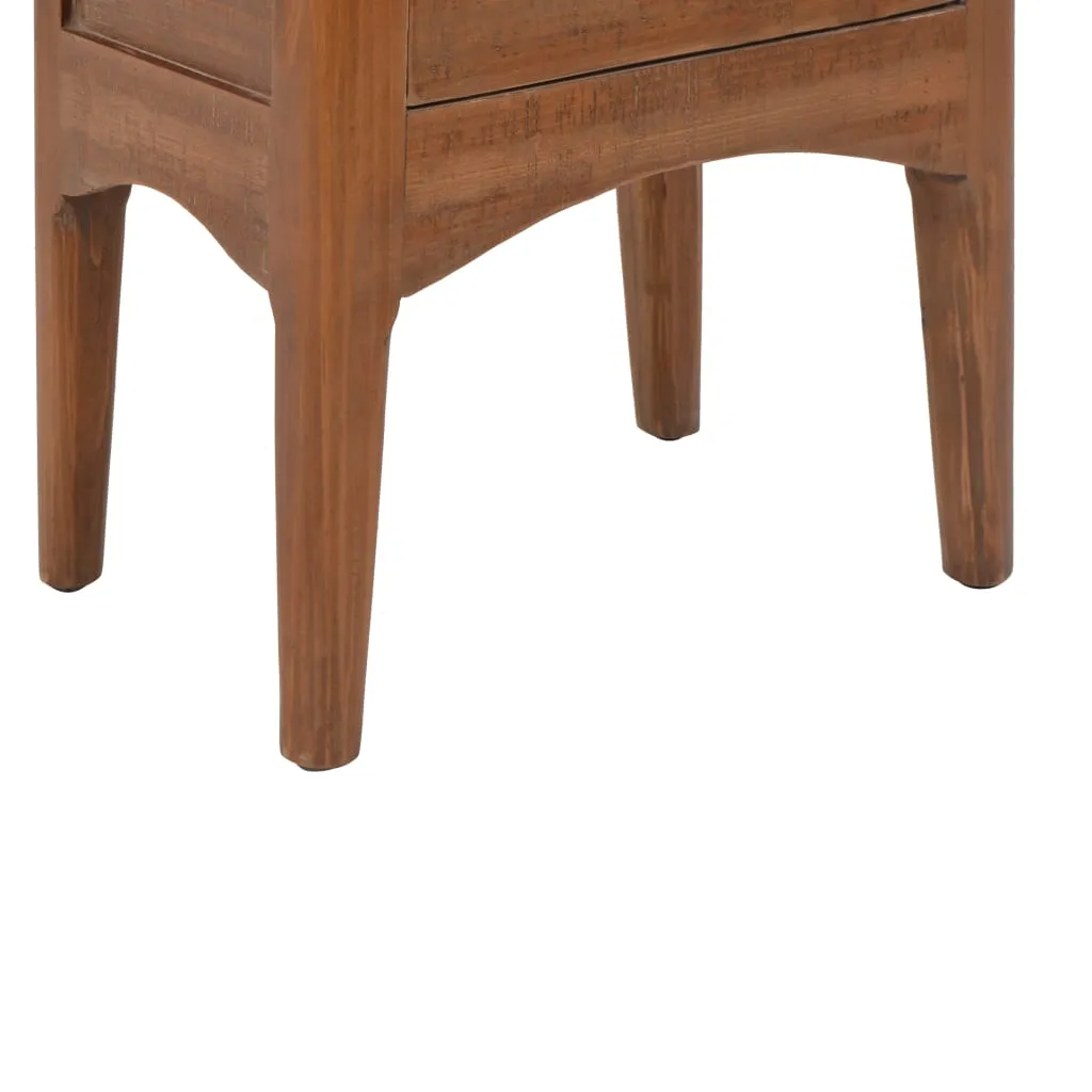 Klassischer Nachttisch aus massivem Holz Braun 40x29x68 cm