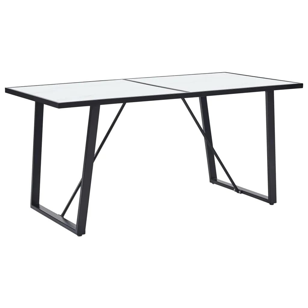 Esstisch Weiß 160 x 80 x 75 cm Hartglas