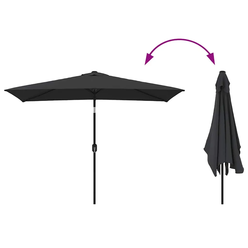 Eleganter Sonnenschirm 300x200x252 cm Schwarz mit Stahlgestell
