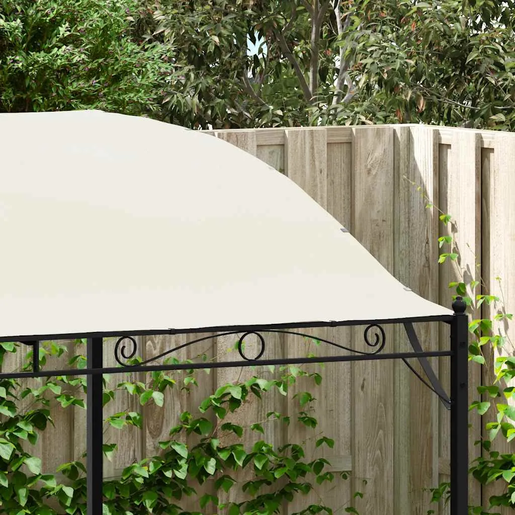 Pavillon mit Stahlrahmen und Polyesterdach 3x2,4 m Cremeweiß Schwarz