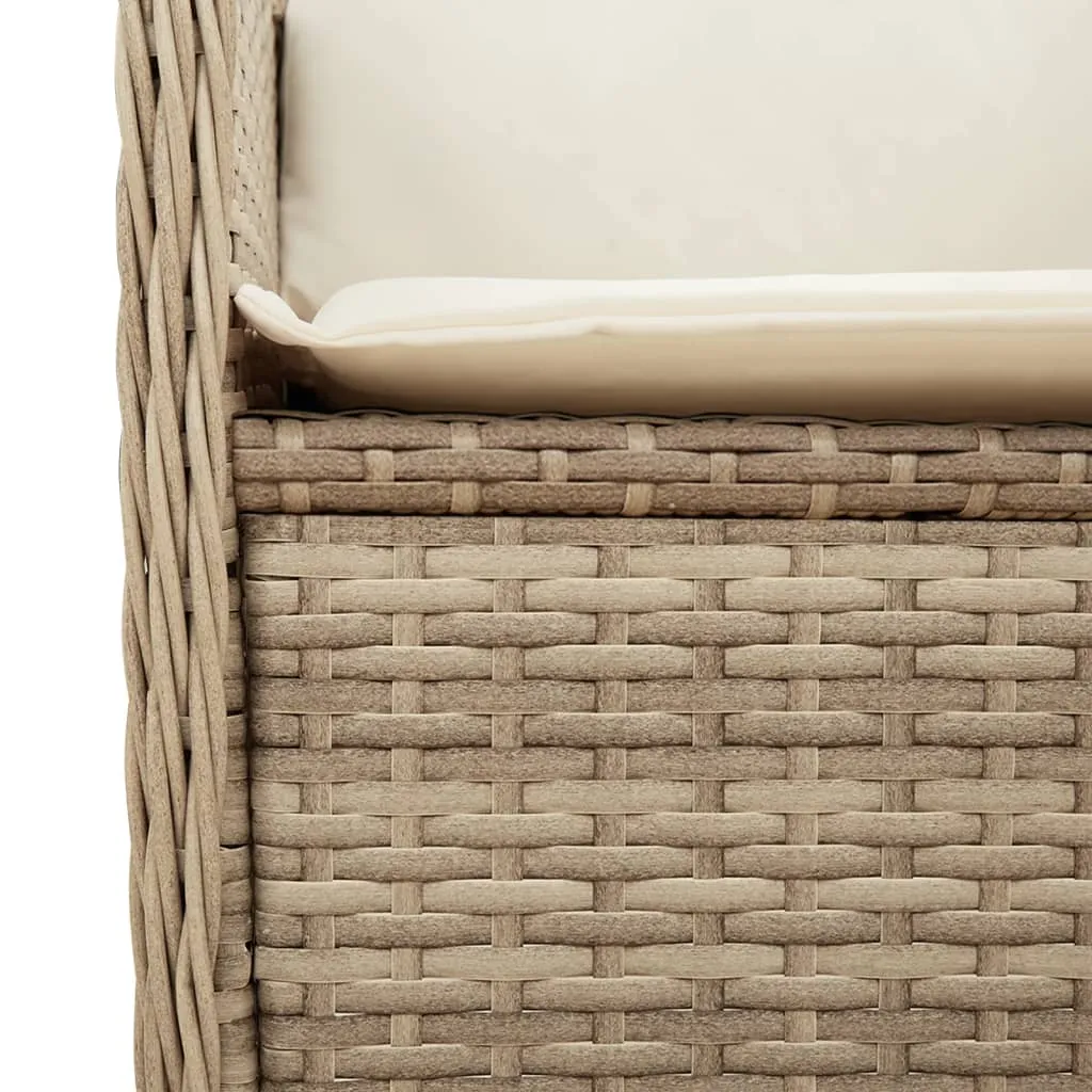Verstellbarer Gartenstuhl Beige 55x67x95 cm mit PE-Rattan und Stahlrahmen
