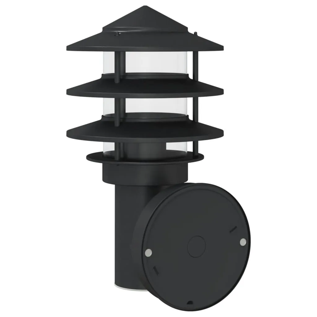 Außenwandleuchte Schwarz 15,5 x 15,5 x 28 cm mit PIR-Sensor und IP44