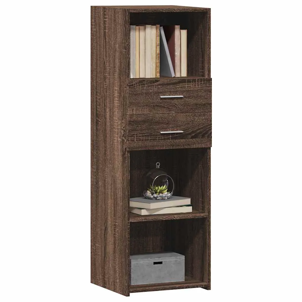 Klassisches Highboard 40 x 42,5 x 124 cm Braun Massivholz-Optik
