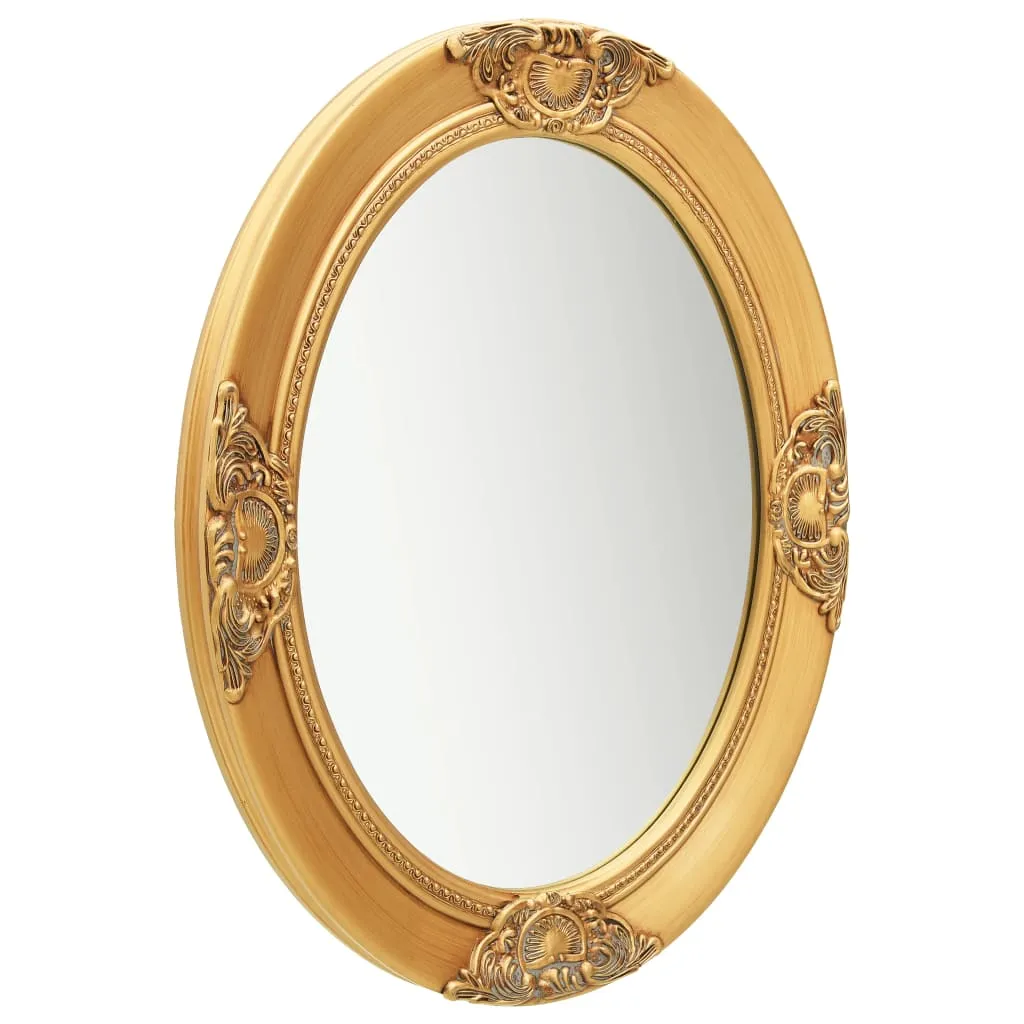 Eleganter Wandspiegel Oval 50 x 60 cm in Golden