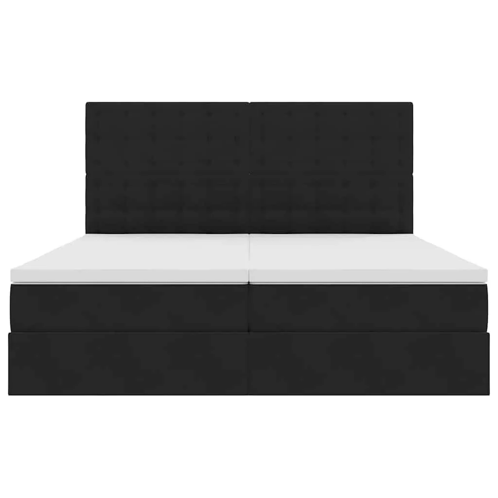 Aufbewahrungsbett mit Matratze 180 x 200 cm Schwarz