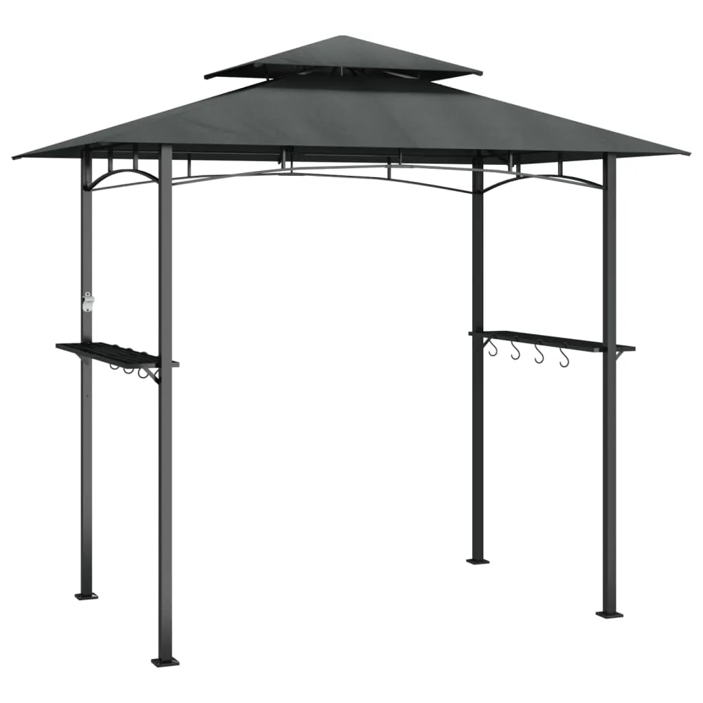 Grillpavillon Anthrazit 240x150x243 cm mit Stahlrahmen und Polyester-Dach