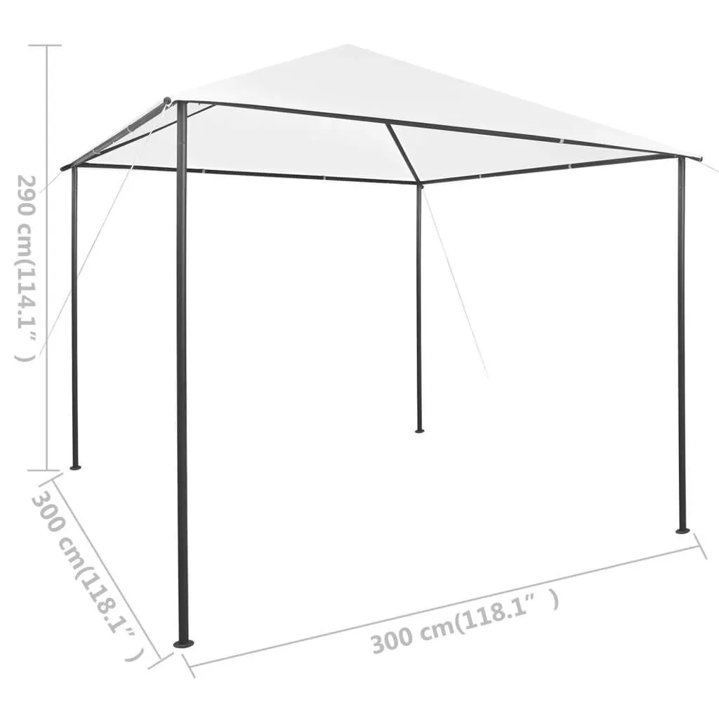 Weißer Pavillon 3x3x2,9 m mit Stahlrahmen und Oxford-Gewebe