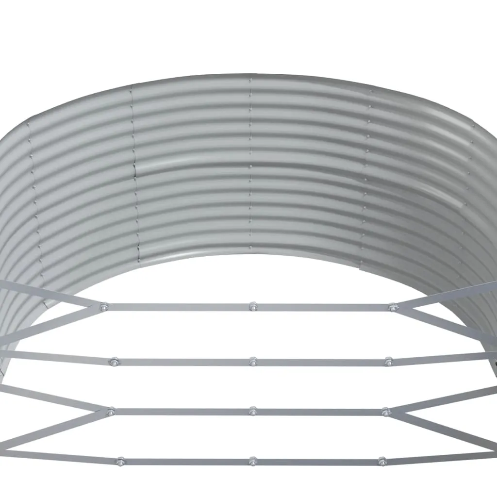 Hochbeet Grau 212x140x68 cm Verzinkter Stahl