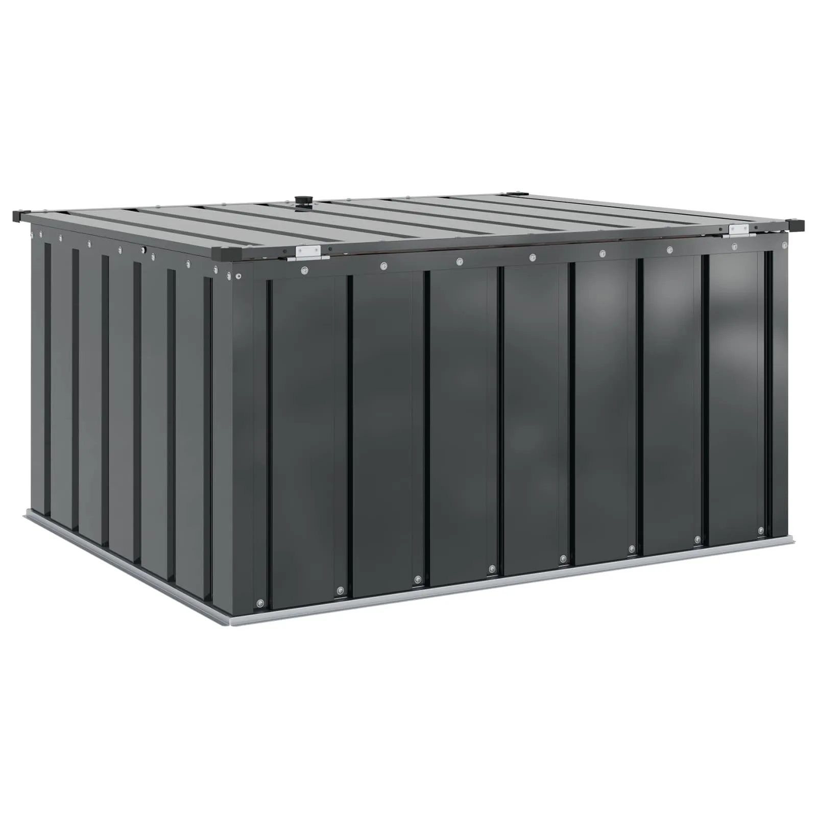 Schwarze Gartenlagerbox aus Stahl 101 x 82 x 50 cm