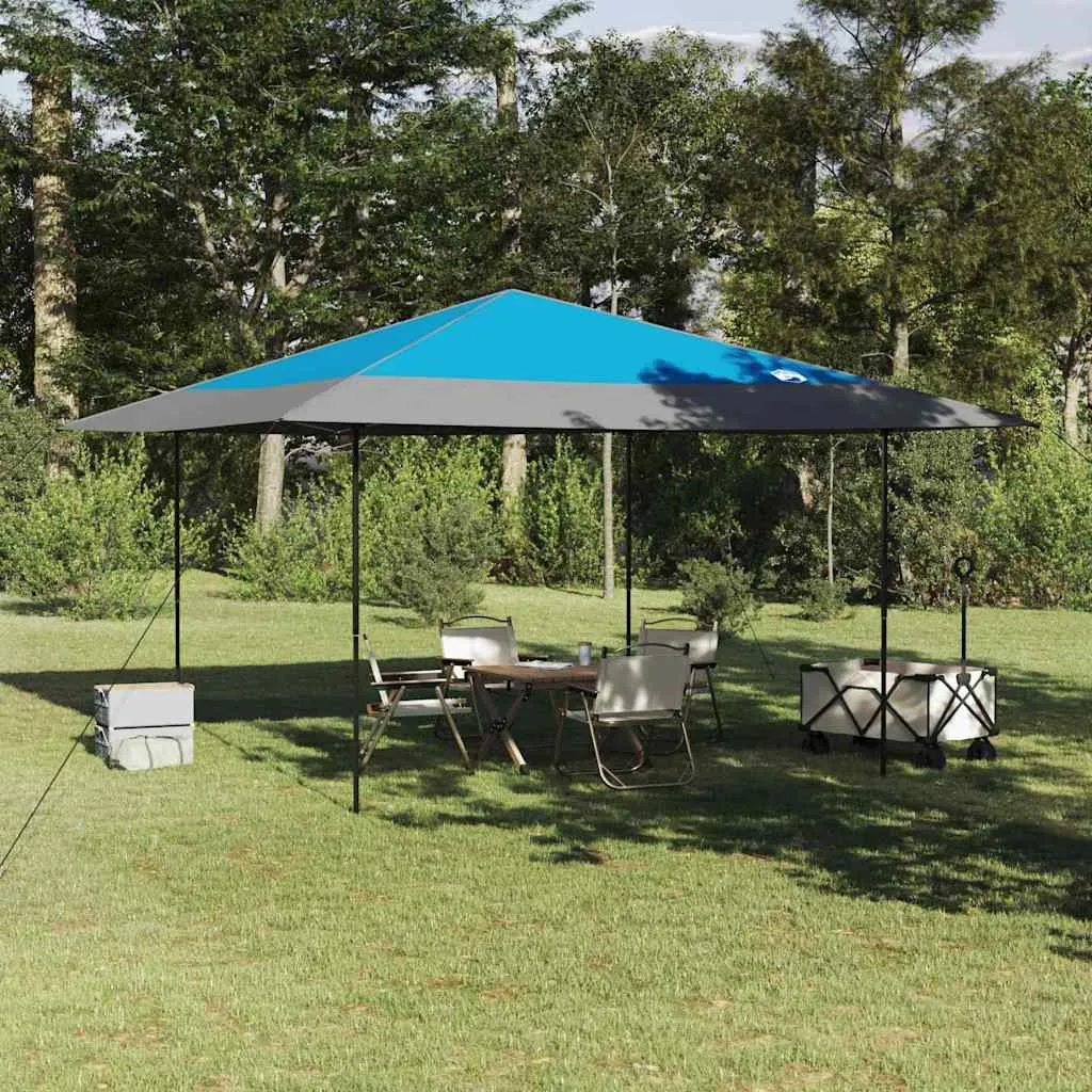 Blauer Pop-up Pavillon 395x395x251 cm mit Stoff
