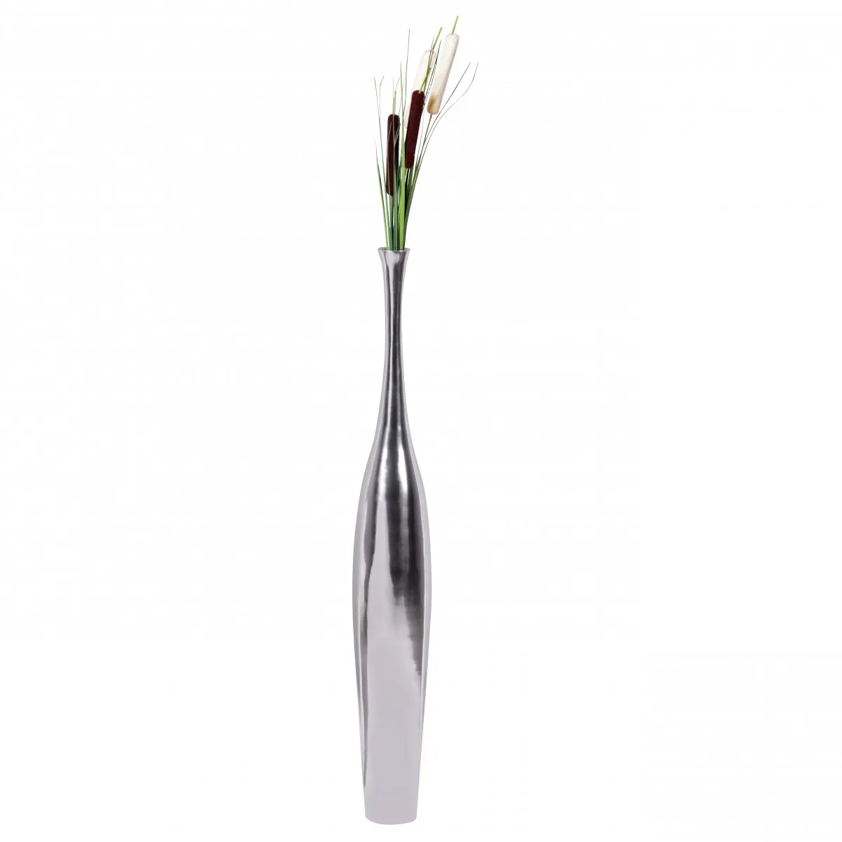 tinkaro Deko Vase Flasche L in Silber Blumenvase handgefertigt Aluminium Dekovase tinkaro Deko Vase Flasche L in Silber Blumenvase handgefertigt Aluminium Dekovase
