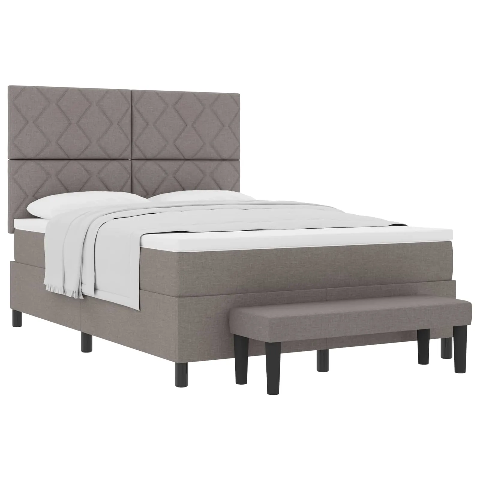 Boxspringbett Taupe 160x200 cm mit verstellbarem Kopfteil