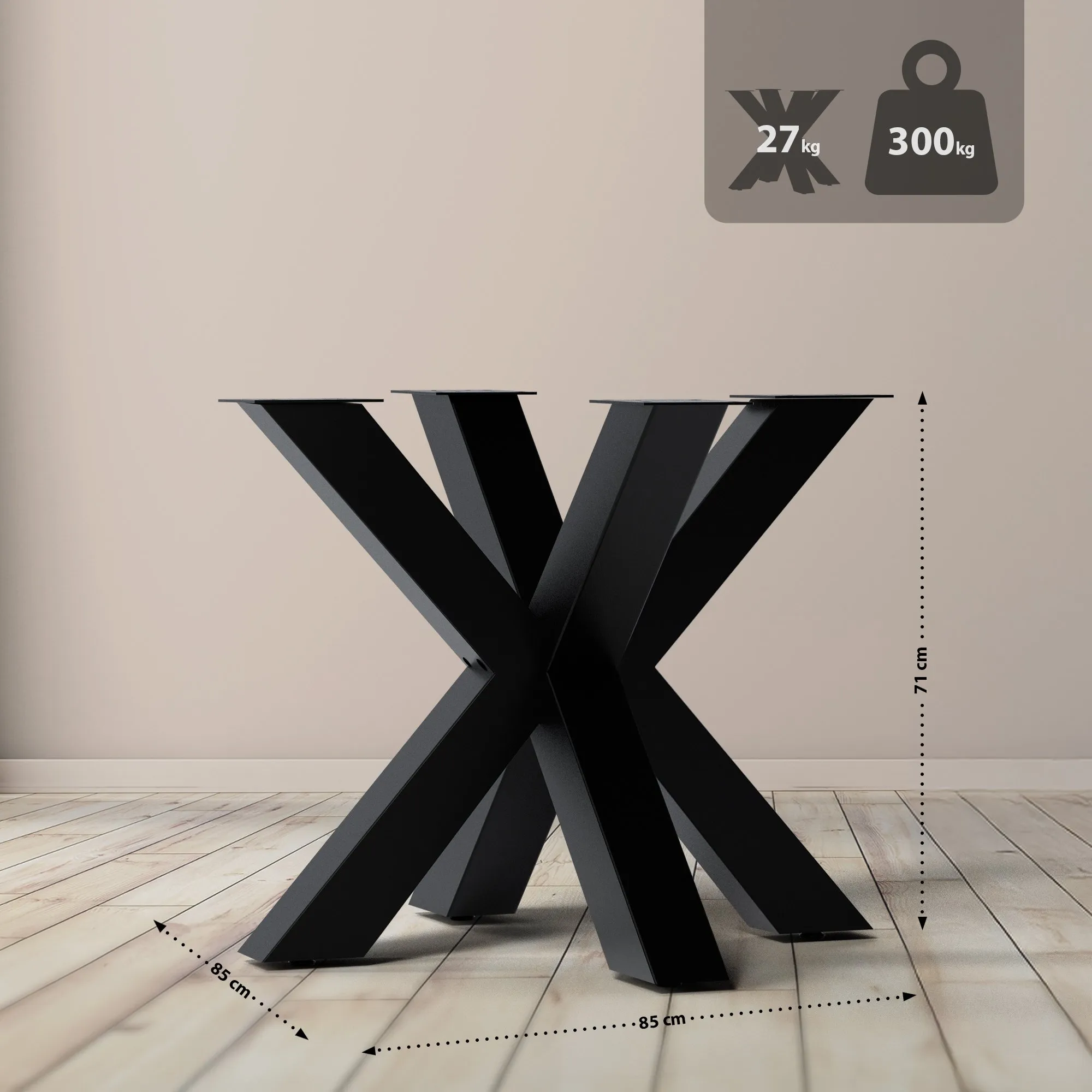 Tischbeine Harlan 85x85x71 cm schwarz