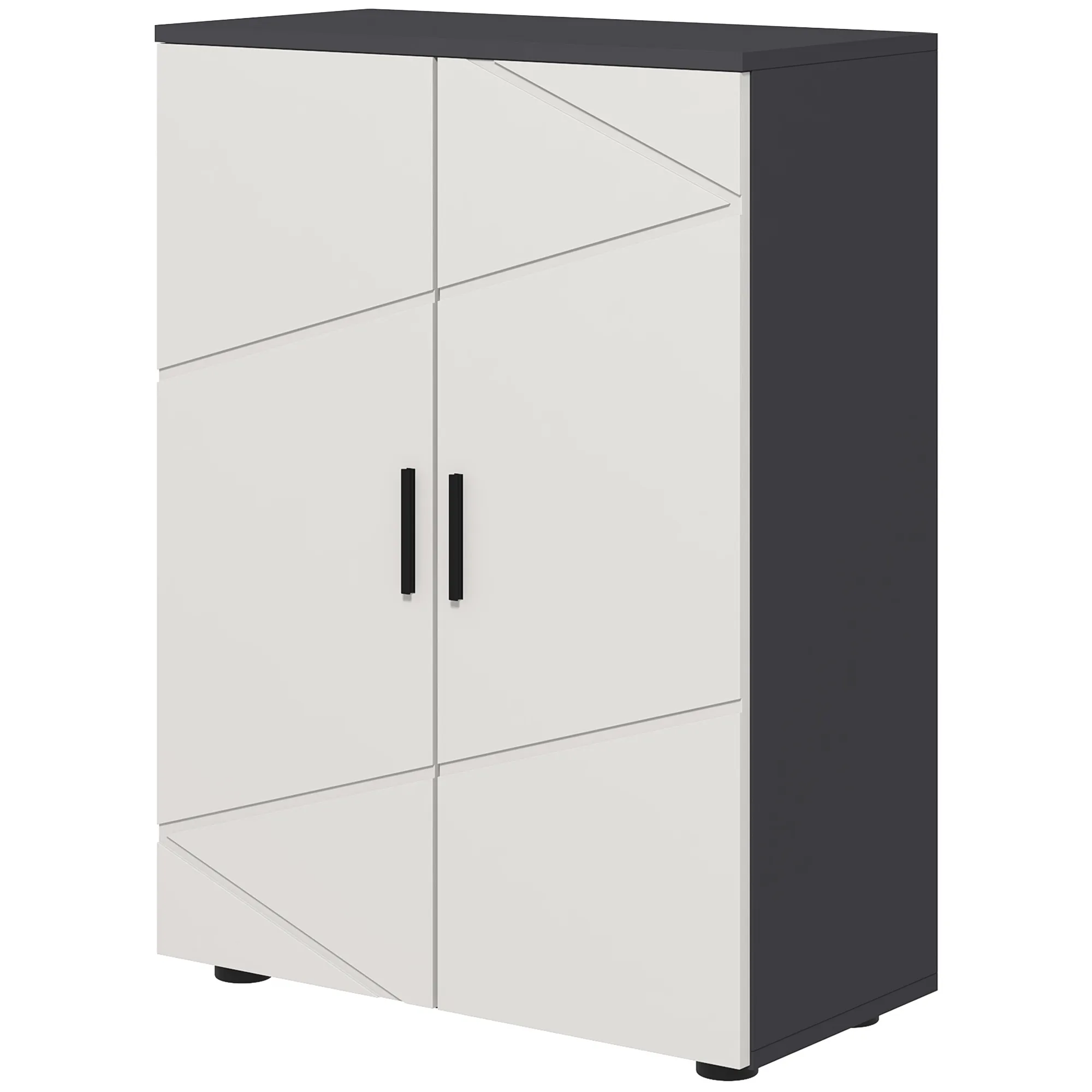 Badezimmerschrank, Badkommode, verstellbare Regale, bis zu 25 kg belastbar, Grau Badezimmerschrank, Badkommode, verstellbare Regale, bis zu 25 kg belastbar, Grau