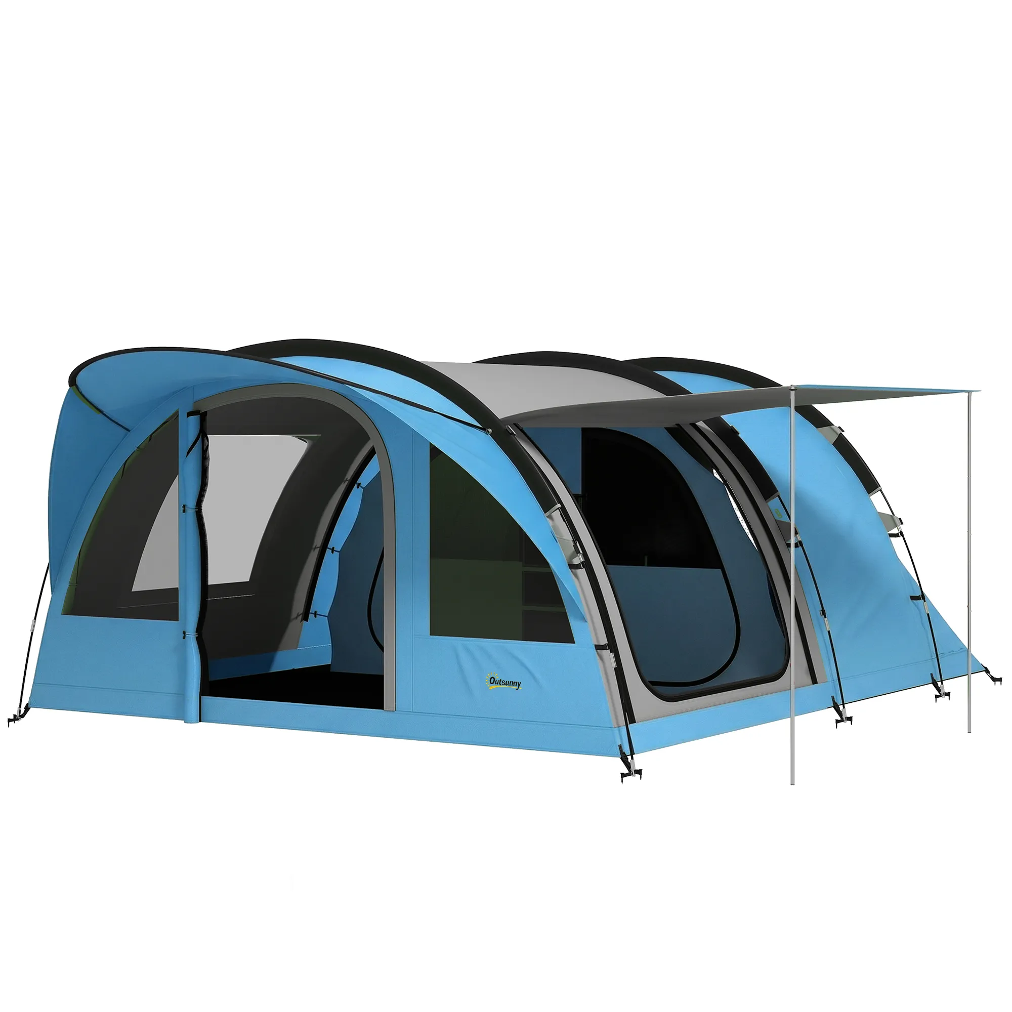 Tunnelzelt 4 Personen 565x370x200 cm Himmelblau-Grau