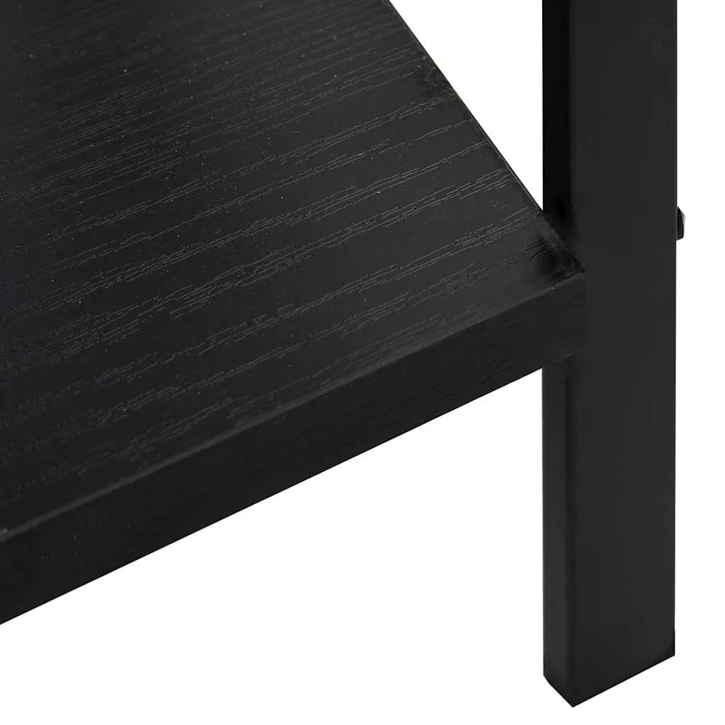 Schwarzes Standregal aus Holzwerkstoff und Stahl 60x27,6x124,5 cm