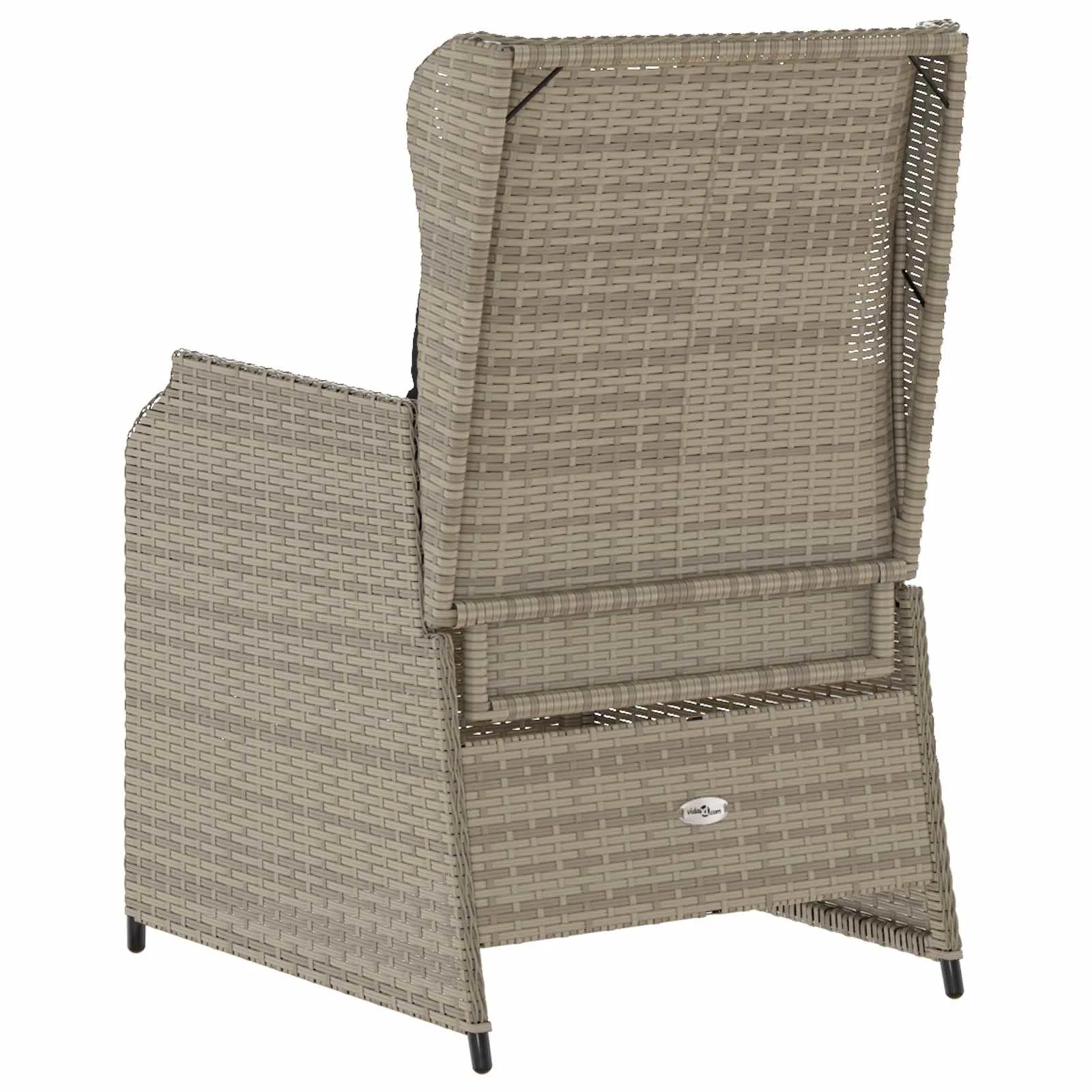 Verstellbare Gartenbank 55x67x95 cm Hellgrau aus Poly-Rattan