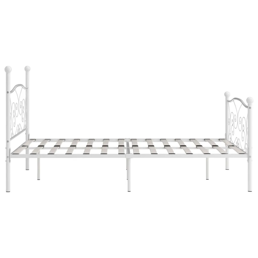 Metallbettgestell Weiß 211x149x105 cm mit Lattenrost
