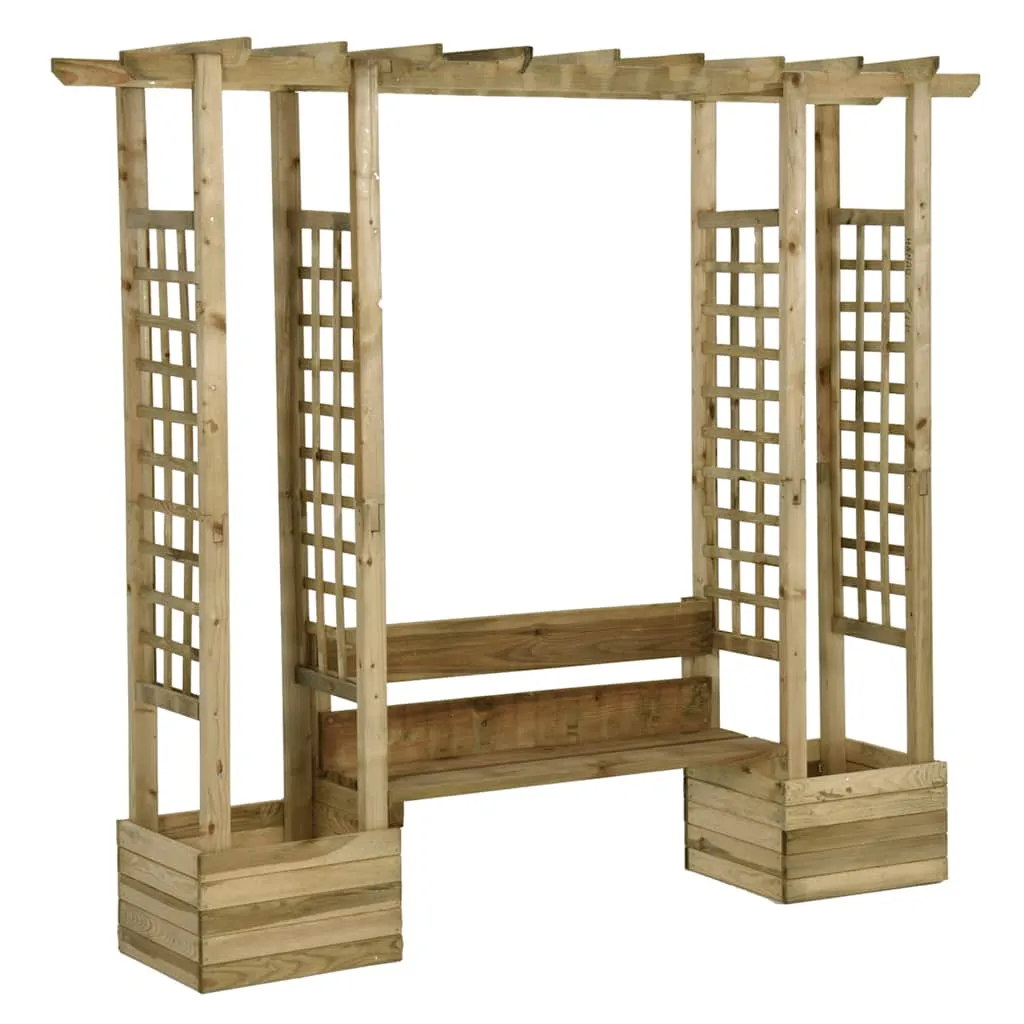 Pergola aus massivem Kiefernholz grün imprägniert 230x60x198 cm