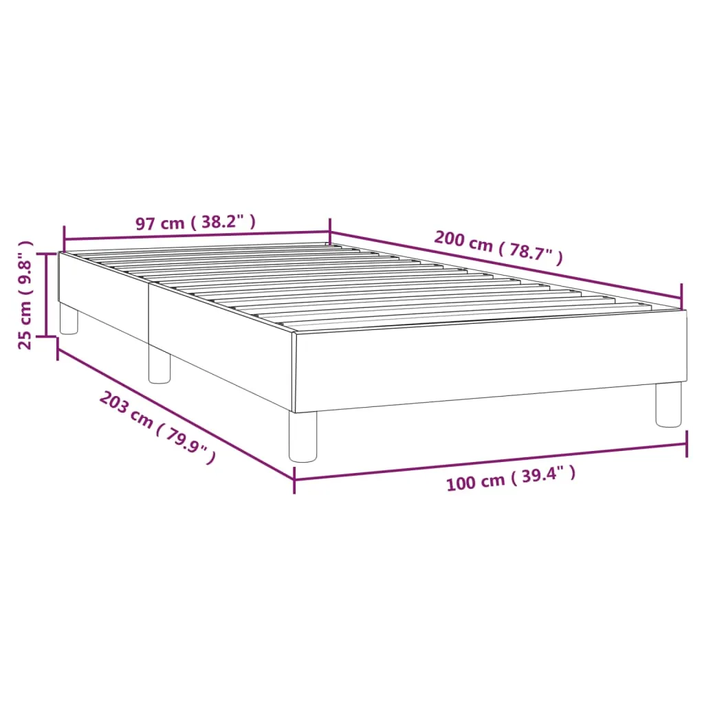 Boxspring-Bettrahmen Hellgrau 203x100x25 cm Stoff und Massivholz