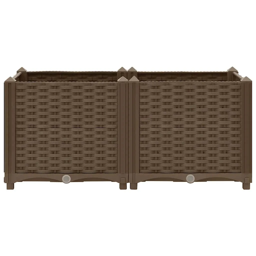 Hochbeet aus PP Braun 80 x 40 x 38 cm