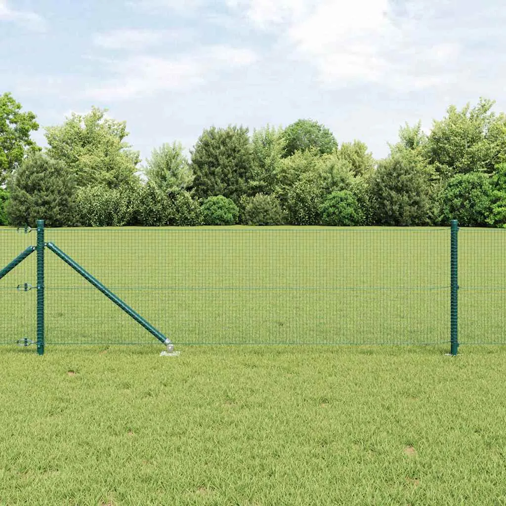 Outdoor-Fence-Post-Set Grün 5000 x 3,2 x 60 cm Stahl-Zaunpfosten