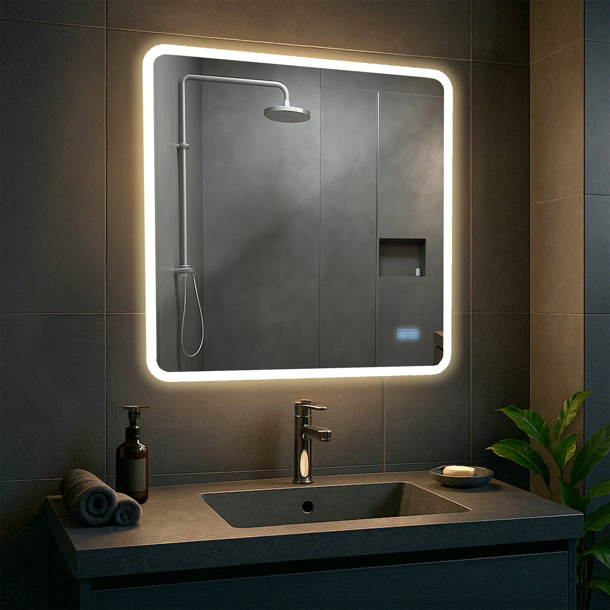 Badspiegel Jericho Bluetooth 80x80 klarglas