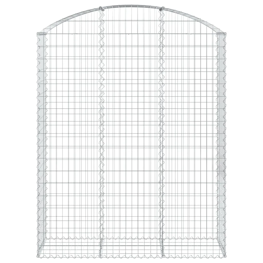 Gabionenwand Hochbogen 150x50x180/200 cm Silber Verzinktes Eisen