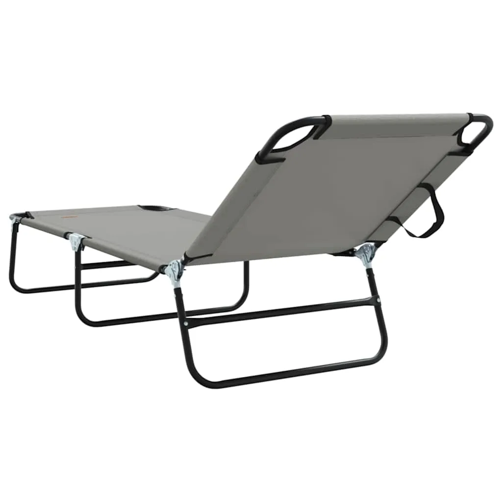 Klappbare Sonnenliege 188 x 57 x 86,5 cm Grau Polyester