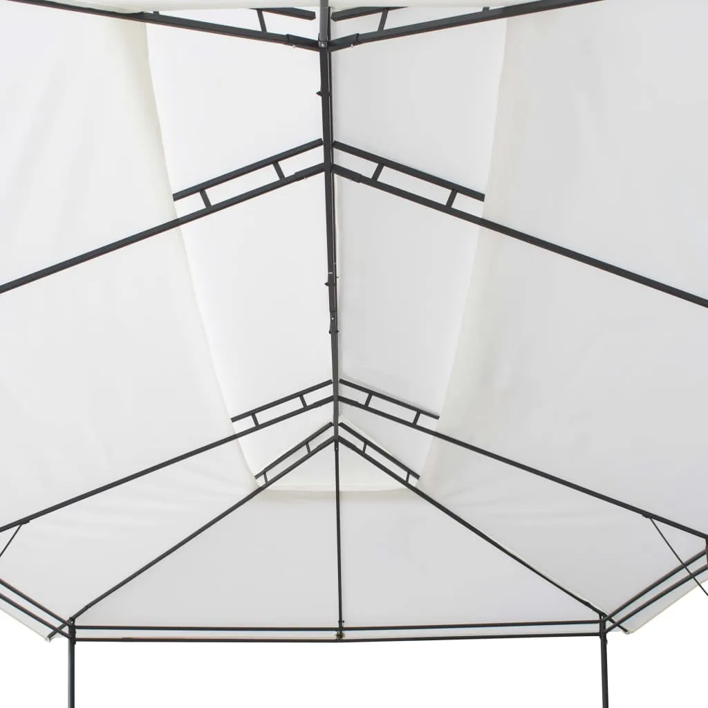Gartenpavillon Weiß 600 x 298 x 270 cm mit Stahlrohrrahmen