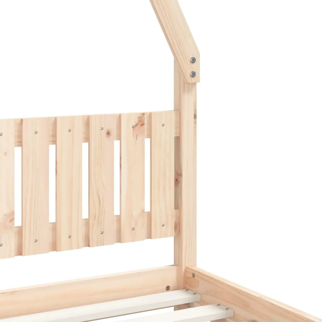 Kinderbett Hausform aus massivem Kiefernholz 205,5x85,5x146 cm natur