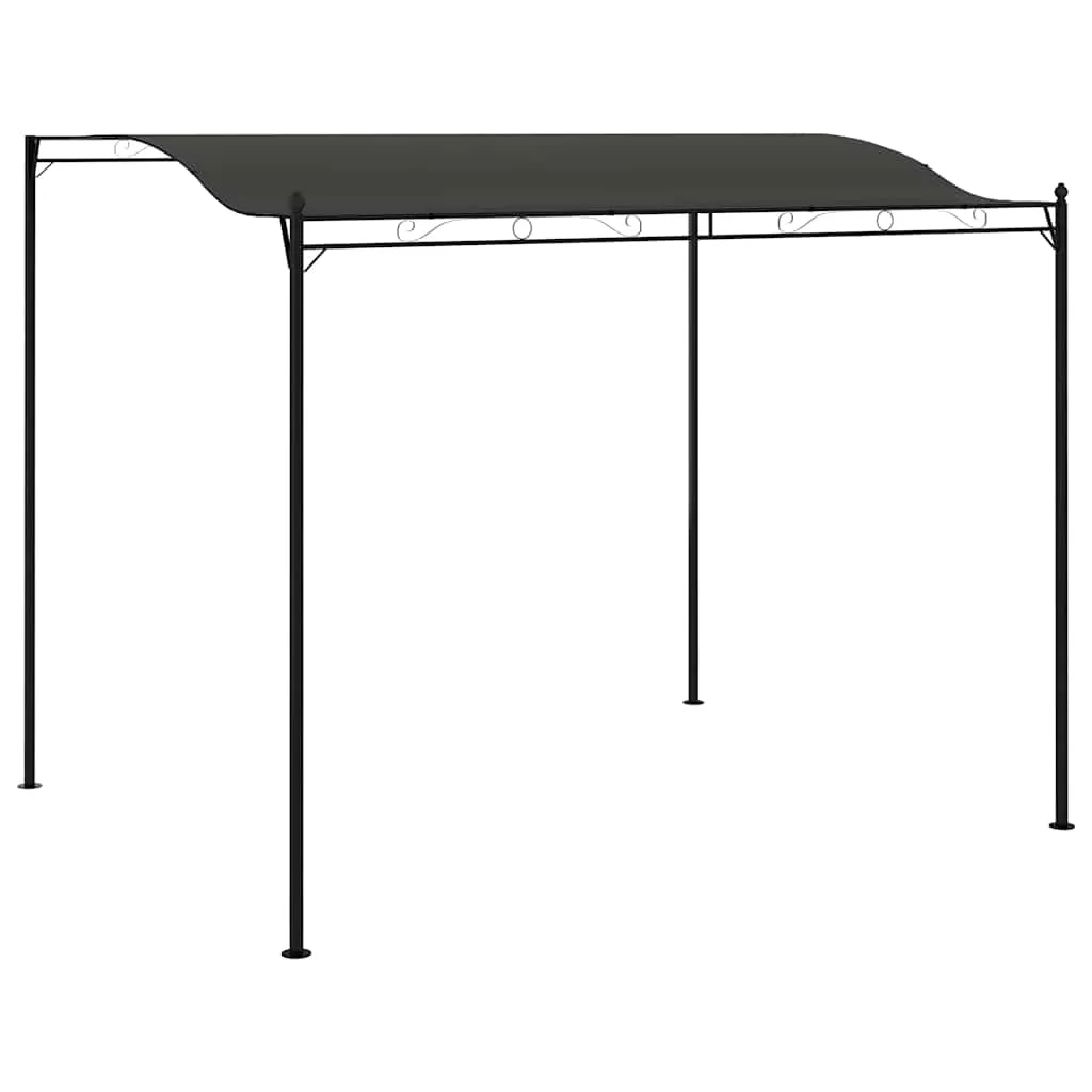 Pavillon 3 x 2,4 m Anthrazit Schwarz mit Stahlkonstruktion und Polyesterdach