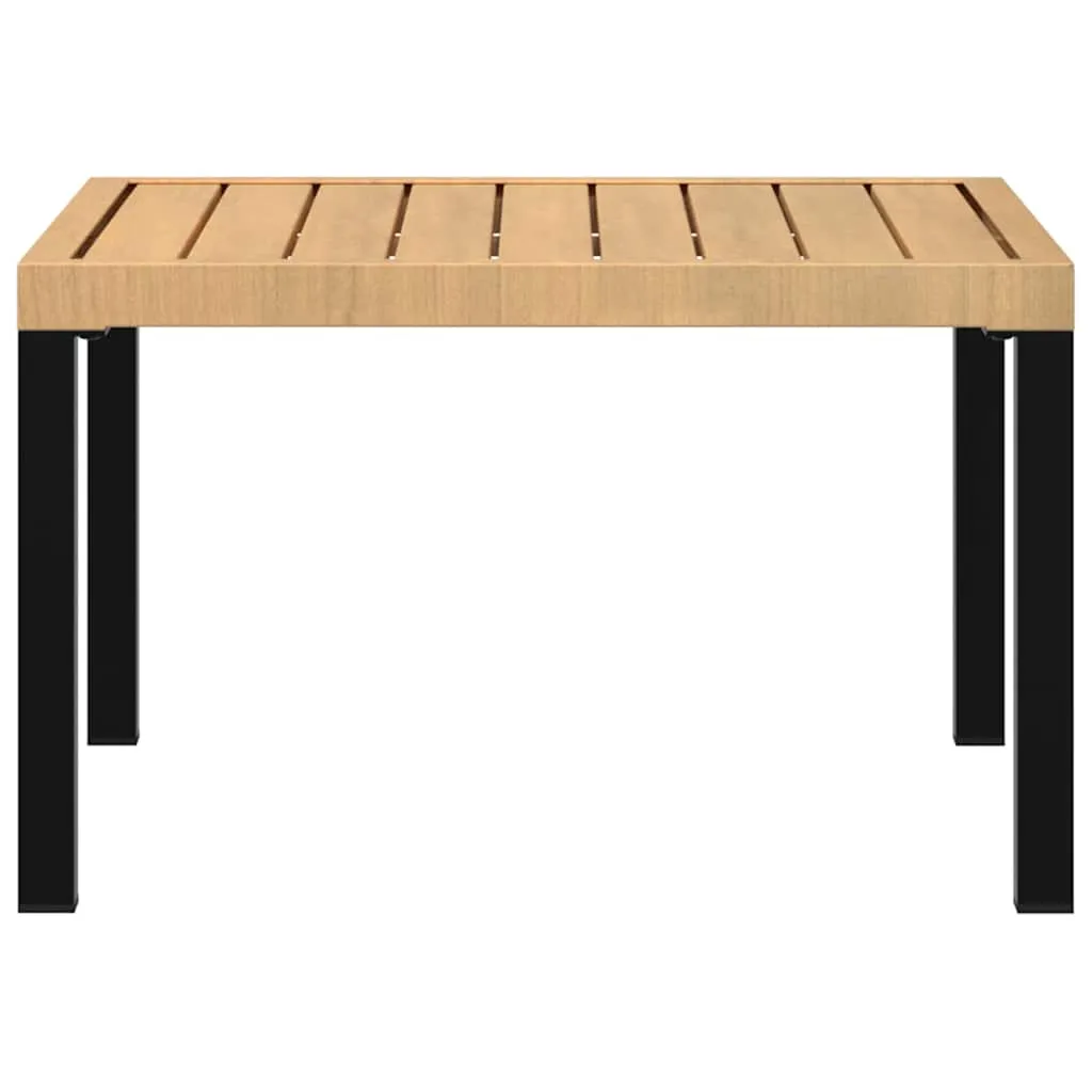 Garten-Couchtisch 65x65x40 cm in Schwarz und Braun mit Aluminiumgestell