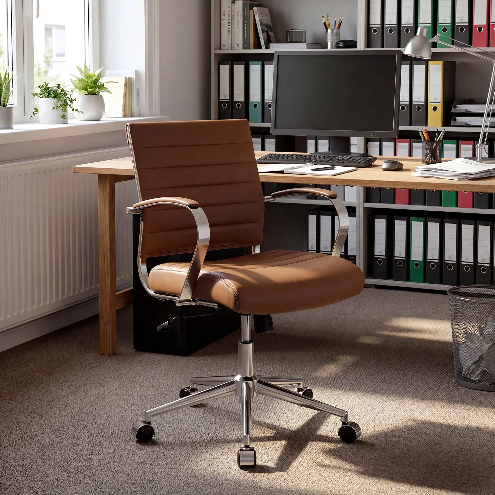 Bürostuhl Oakland 90x57x62 cm hellbraun