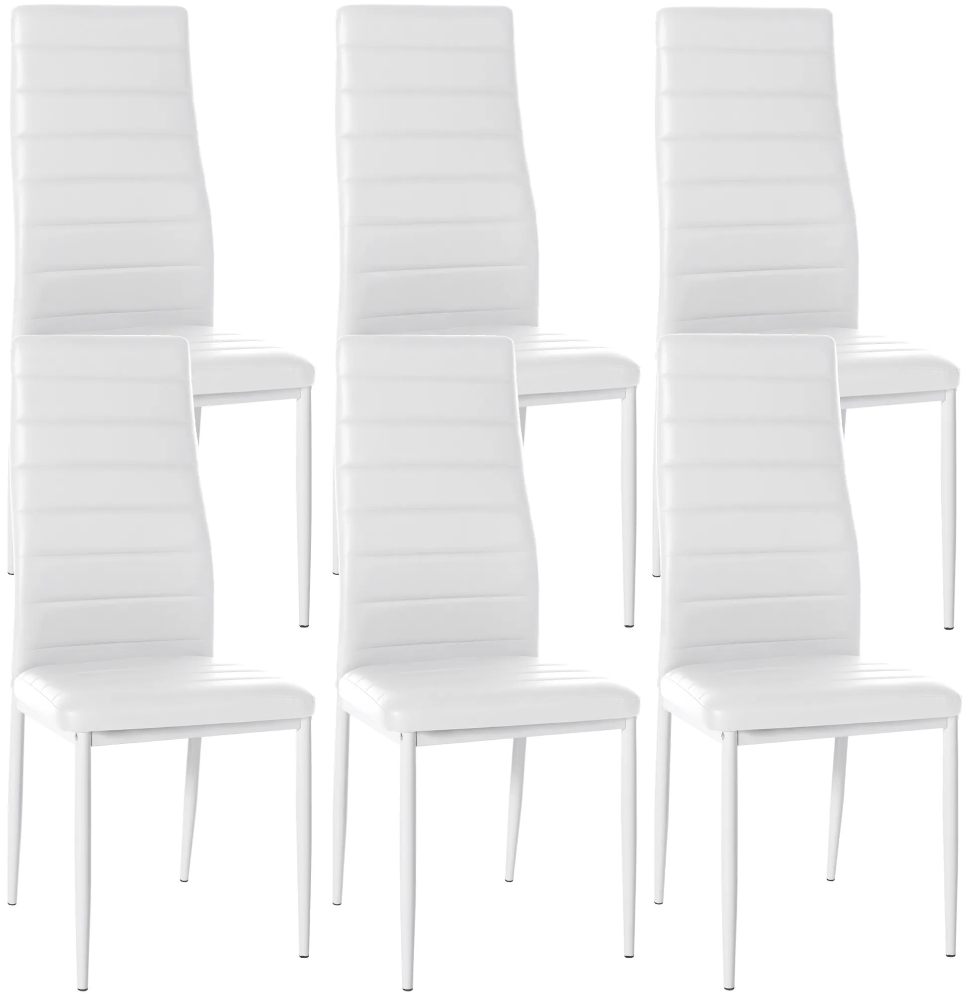 6er Set Esszimmerstühle Mayfair 99x41,5x40 cm Weiß