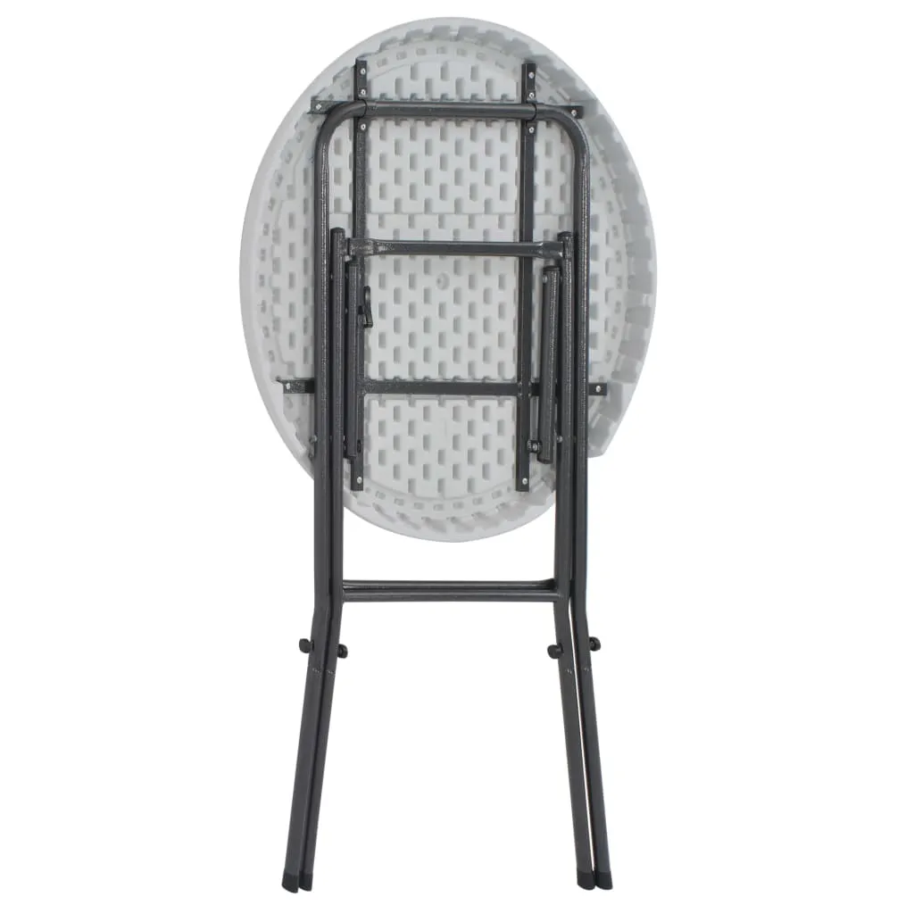 Weißer Bartisch 80 x 110 cm mit pulverbeschichtetem Stahlgestell