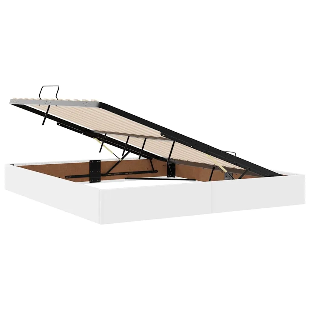 Aufbewahrungsbett mit Matratze 204 x 180 x 43,5 cm Weiß
