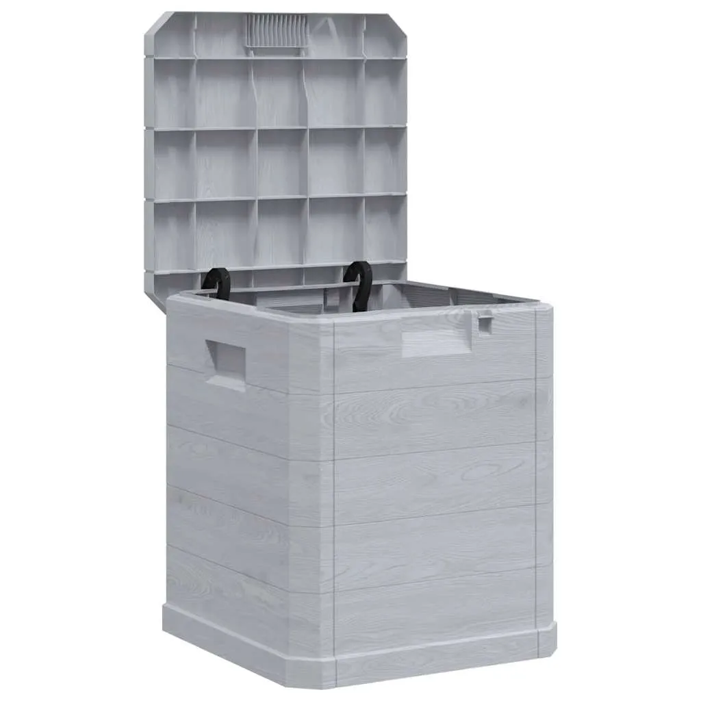 Gartenbox Kunststoff in Holz-Optik Hellgrau 42,5x44x50 cm | 90 l