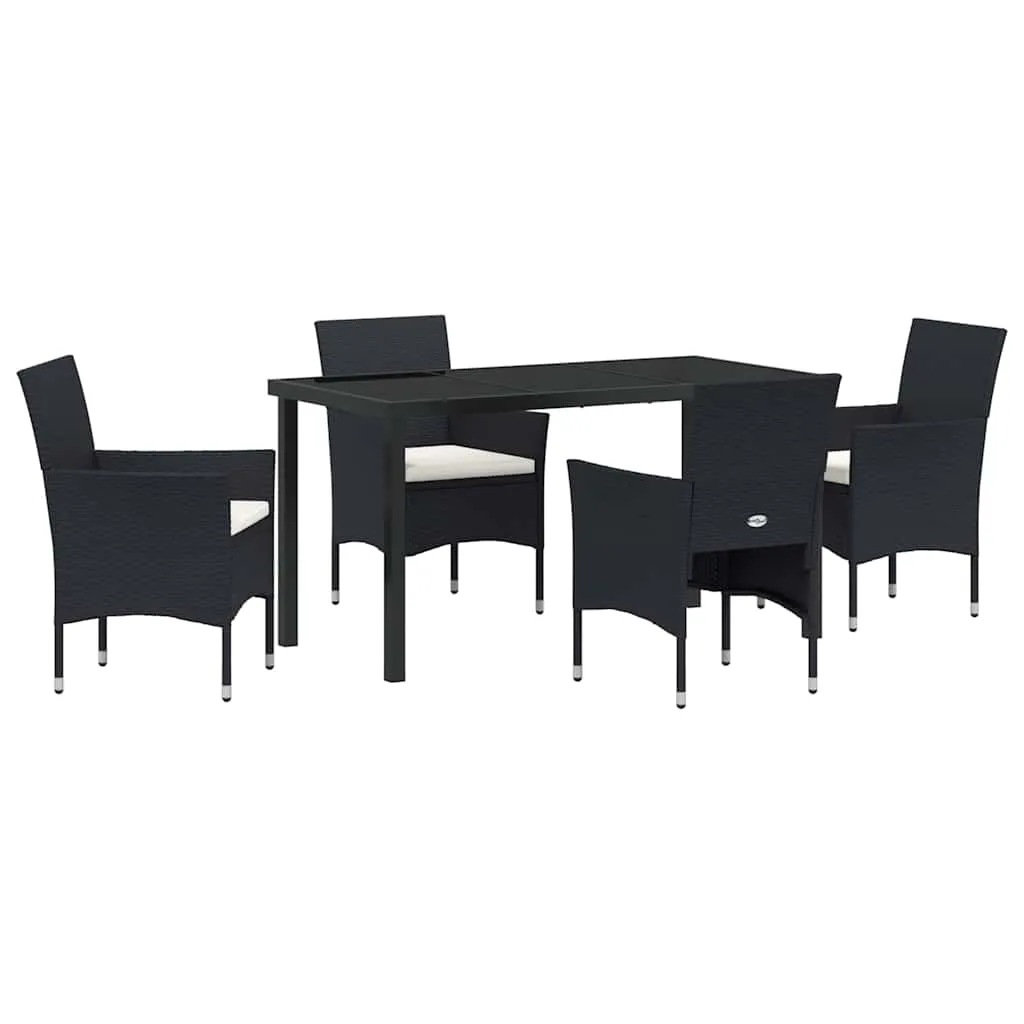 Modernes Gartendining-Set Schwarz 160x80x73 cm Tisch & 52x57x84 cm Stühle