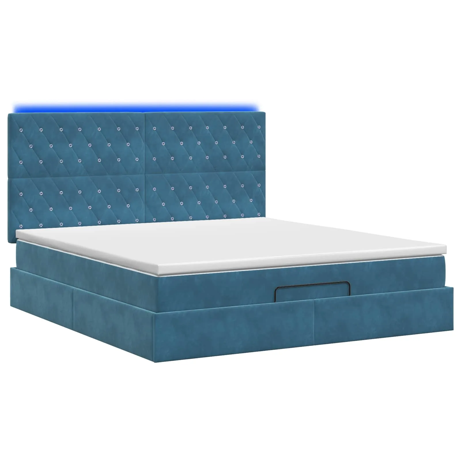 Ottoman-Bett mit Matratze 140x190 cm Dunkelblau