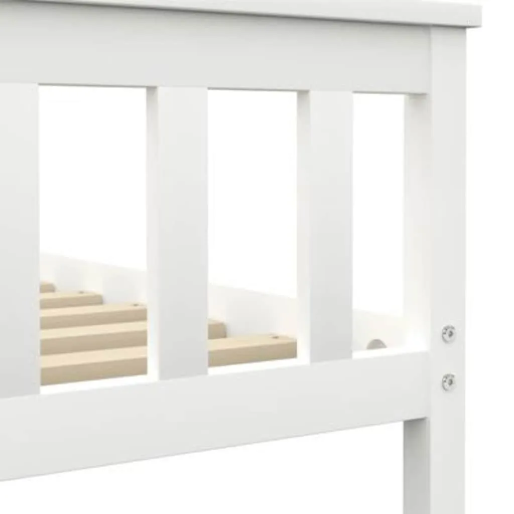 Massivholzbett Weiß 208x168x82 cm mit Lattenrost für 160x200 cm Matratze