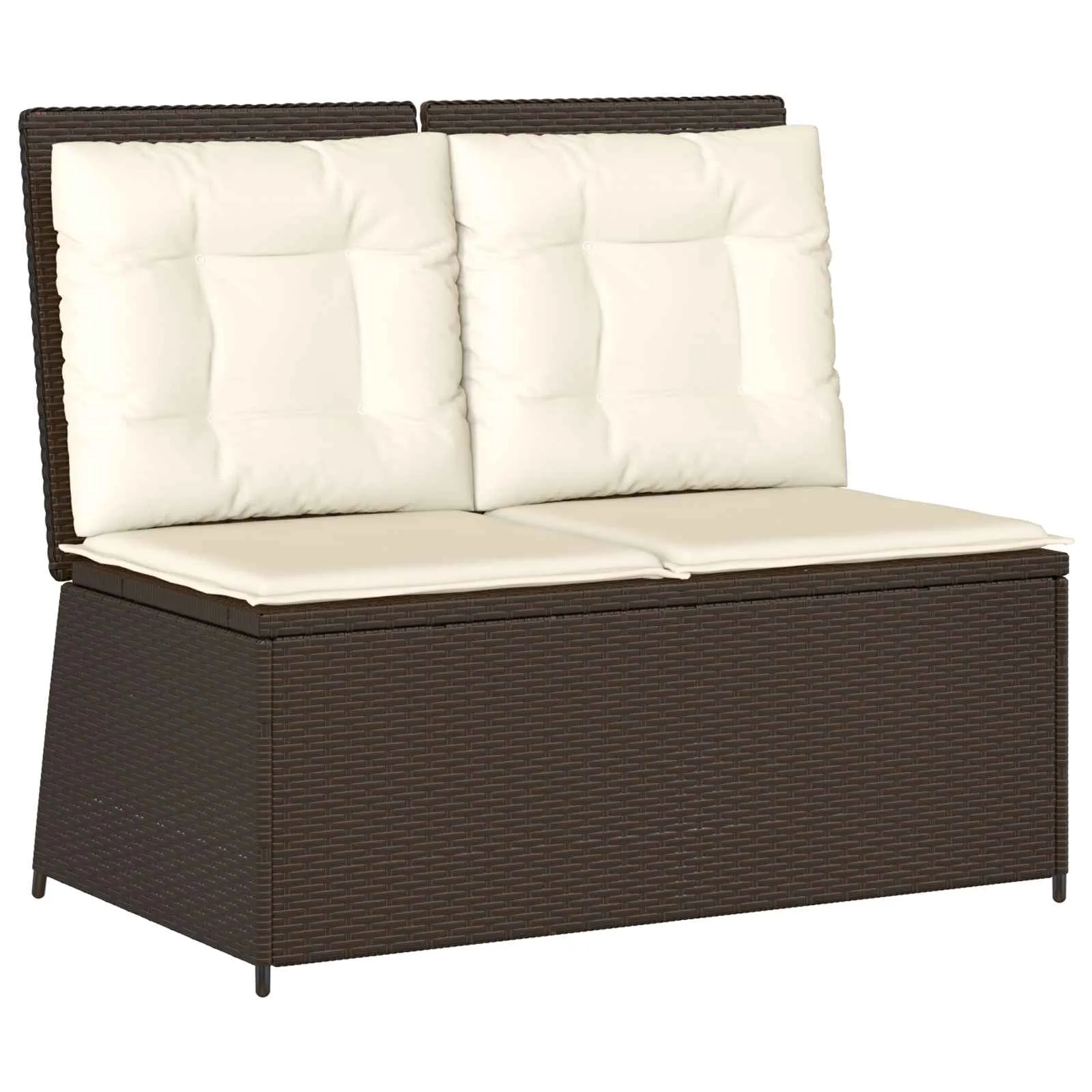 Reclining Gartenbank Poly-Rattan 110x67x95 cm Braun
