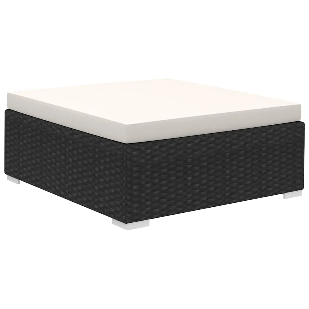 8-tlg. Garten-Lounge-Set mit Auflagen Poly Rattan Schwarz