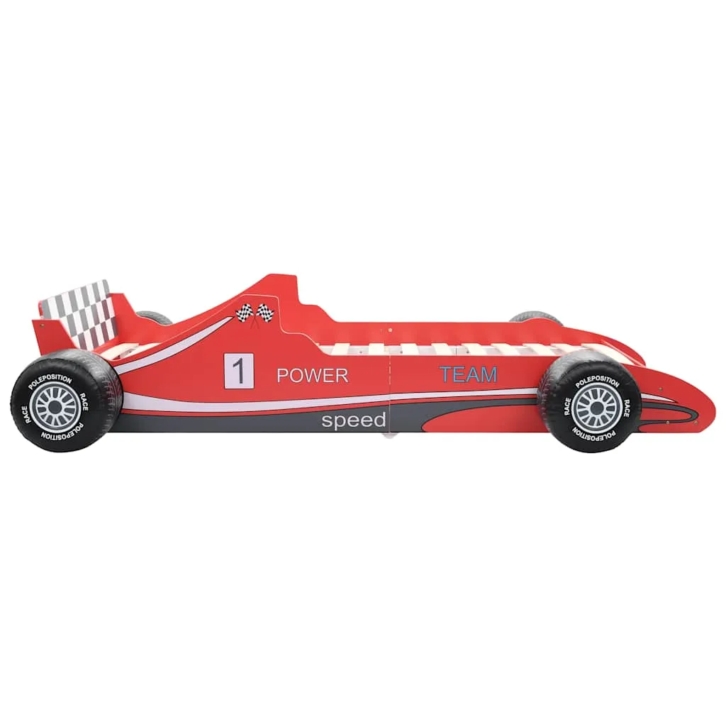 Rotes Kinderbett 90 x 200 cm im Rennwagen-Design