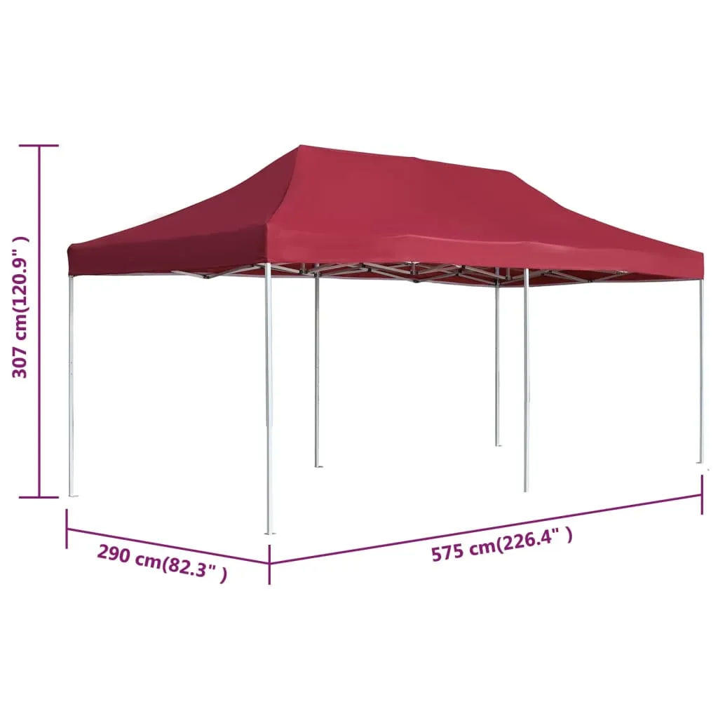 Partyzelt 6x3x3,07 m Weinrot mit Aluminiumrahmen und Oxford-Dach