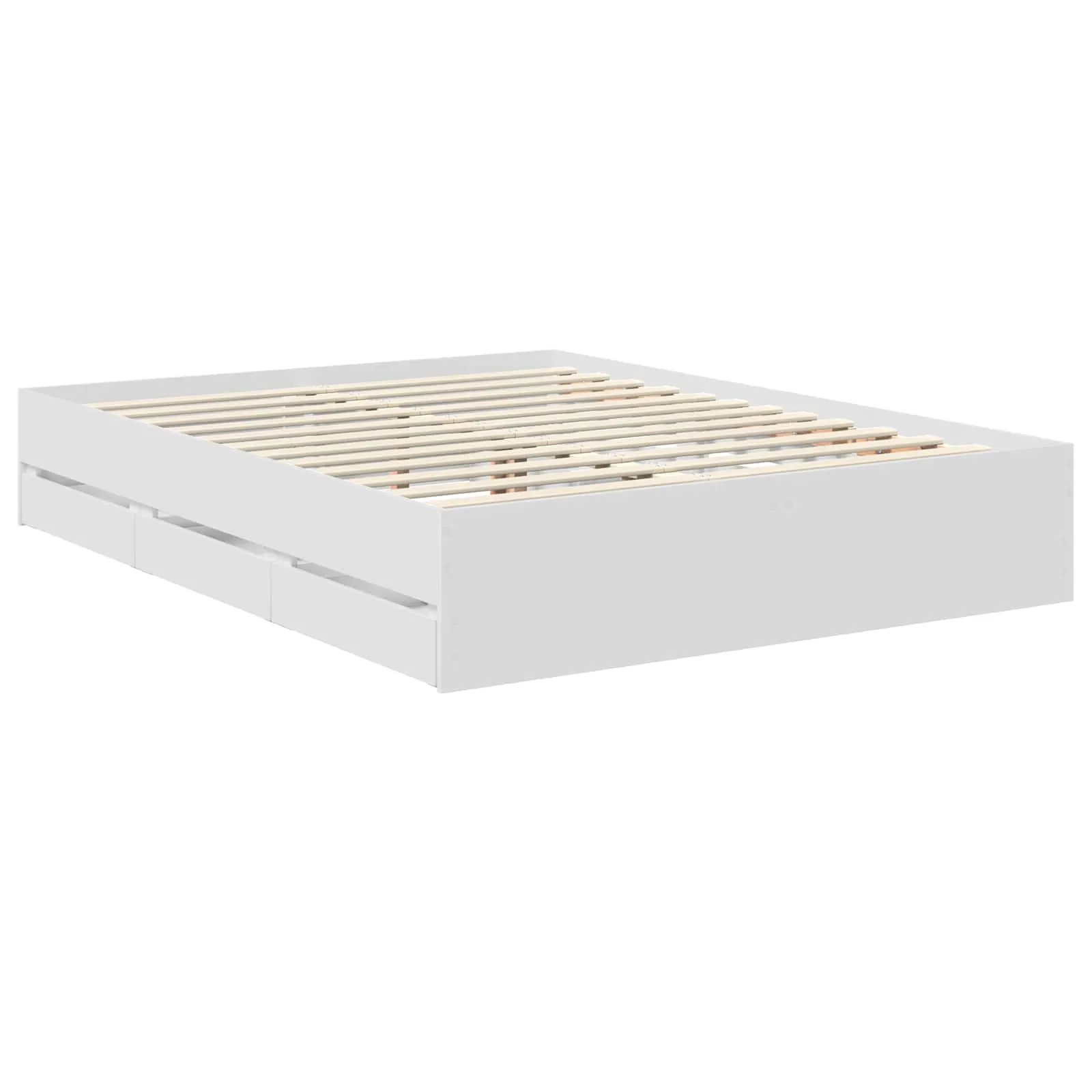 Bettgestell 206 x 153 x 100 cm Weiß