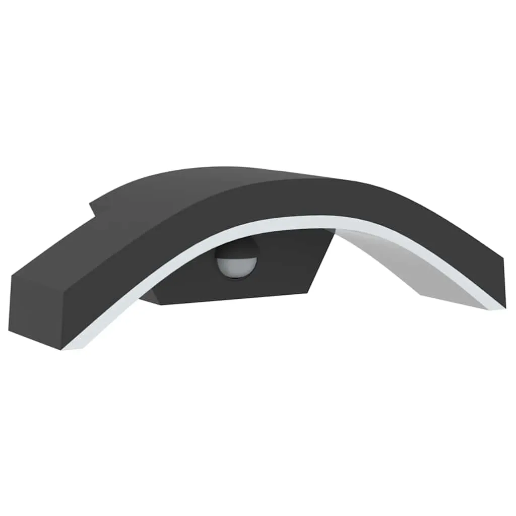 LED Außenwandleuchte Schwarz 27,5 x 7 x 10 cm mit Bewegungsmelder