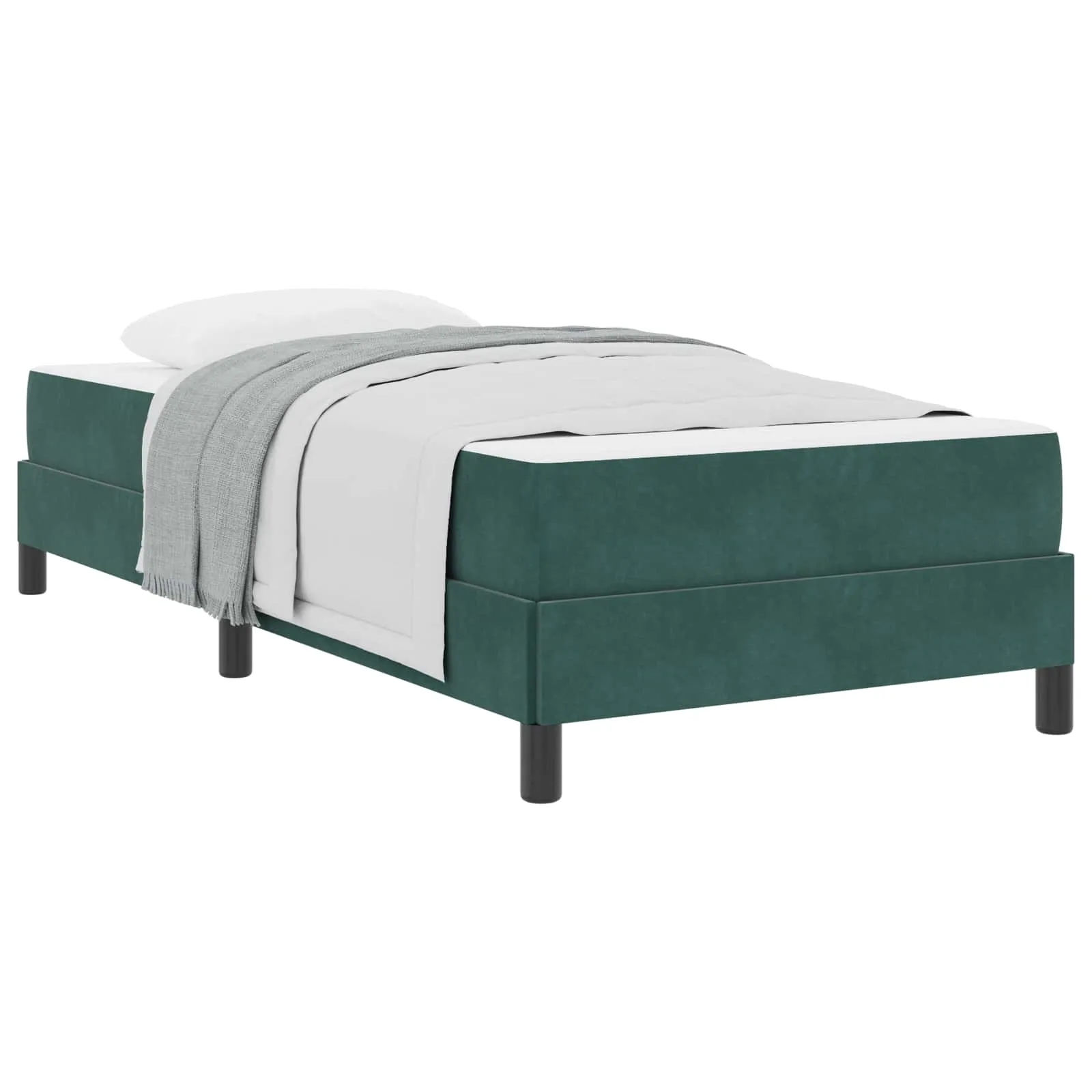 Boxspringbett mit Matratze, Stoff, 203 x 80 x 45 cm, Dunkelgrün